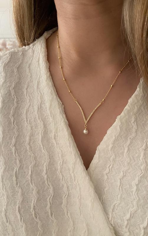 گردنبند مروارید هفتی نگینی