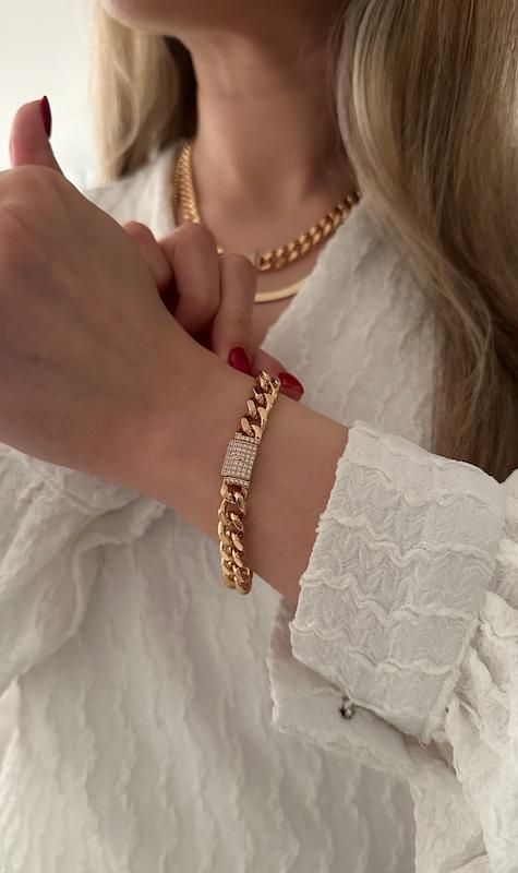 ست کارتیه قفل کوبایی جواهری/ آبکاری 18k