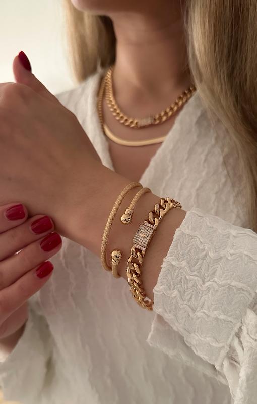 ست کارتیه قفل کوبایی جواهری/ آبکاری 18k