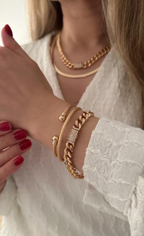 ست کارتیه قفل کوبایی جواهری/ آبکاری 18k