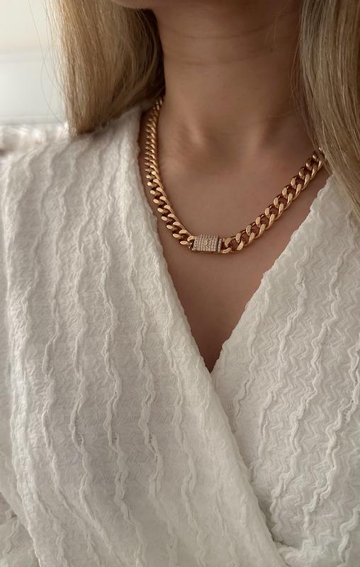ست کارتیه قفل کوبایی جواهری/ آبکاری 18k
