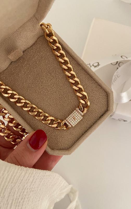 ست کارتیه قفل کوبایی جواهری/ آبکاری 18k