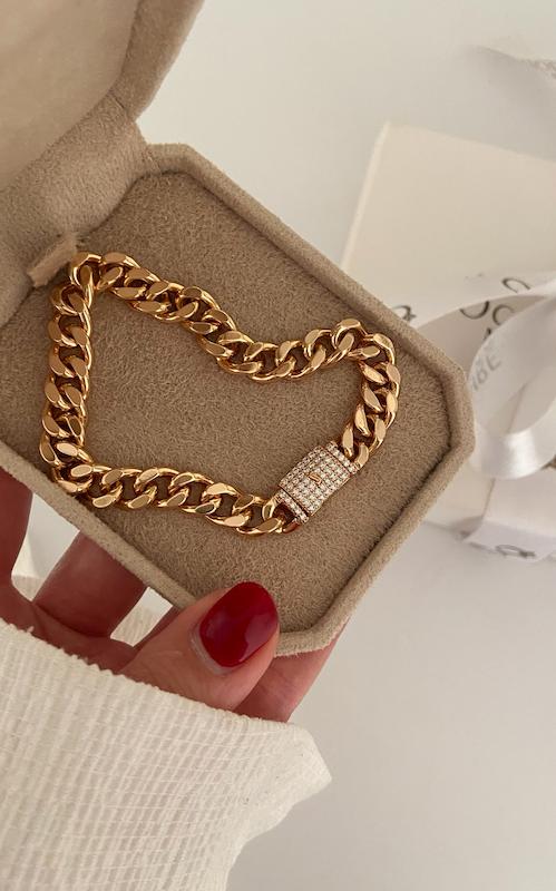 ست کارتیه قفل کوبایی جواهری/ آبکاری 18k