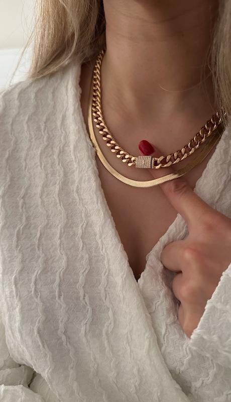 ست کارتیه قفل کوبایی جواهری/ آبکاری 18k