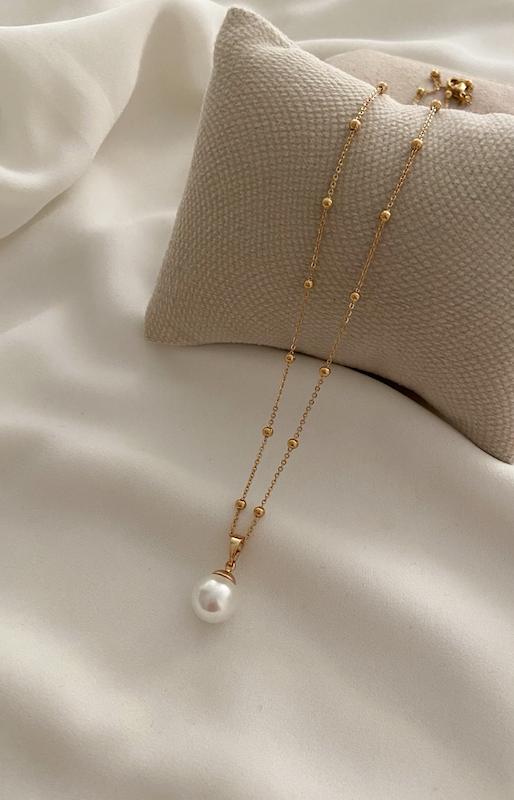 گردنبند مروارید زنجیر گوی دار