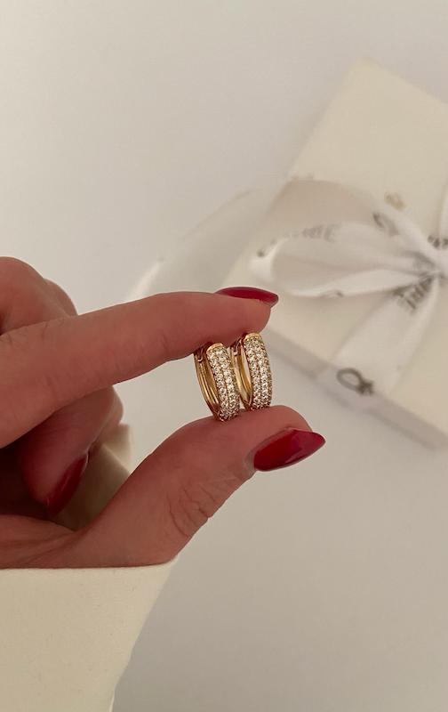 گوشواره بیضی جواهری