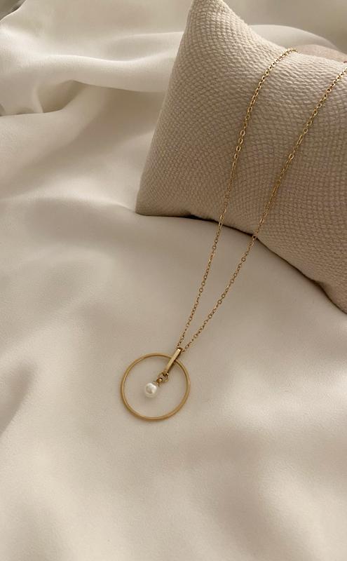 گردنبند دایره و مروارید