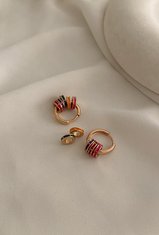 گوشواره پالت حلقه ای (مولتی کالر)