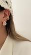 گوشواره مروارید و گوی حلقه ای