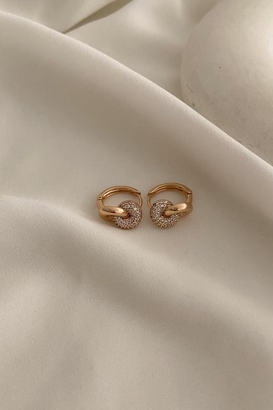 گوشواره گره نگین دار