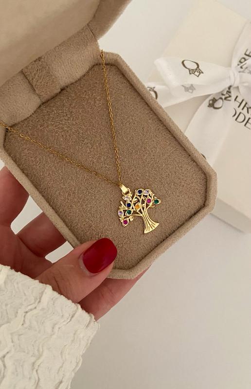 گردنبند درخت اشک رنگی