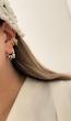 گوشواره حلقه ای اشک رنگی جواهری