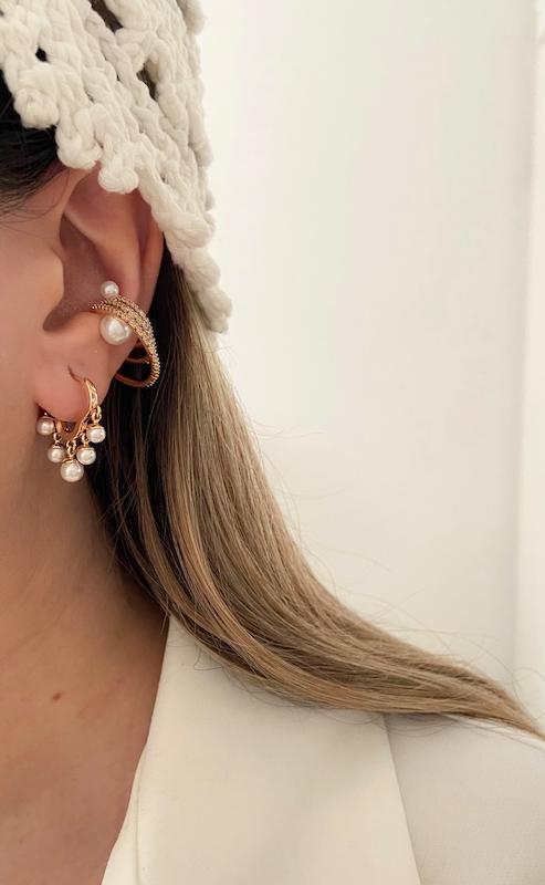 گوشواره حلقه ای آبشاری مروارید