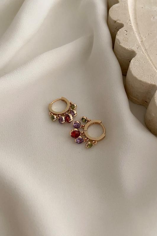 گوشواره حلقه ای آبشاری مولتی کالر