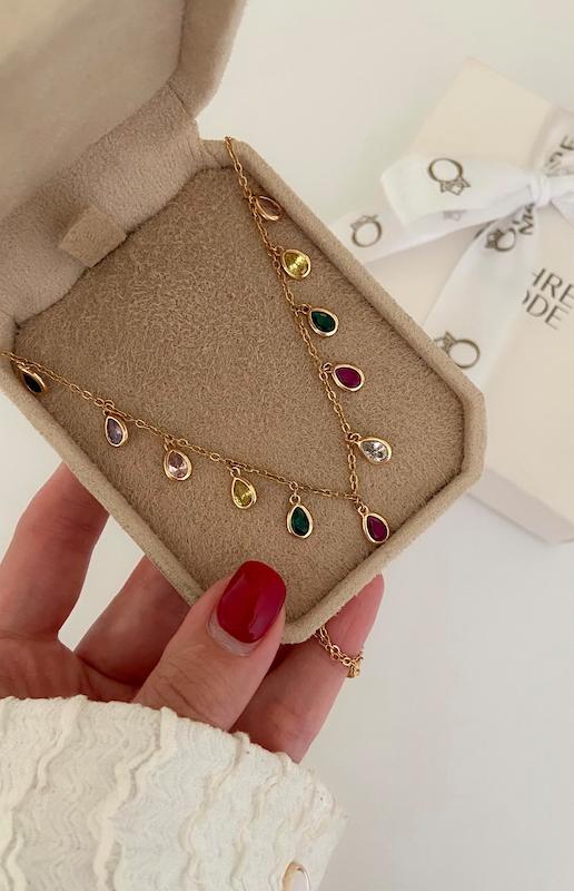 گردنبند آبشاری اشک رنگی