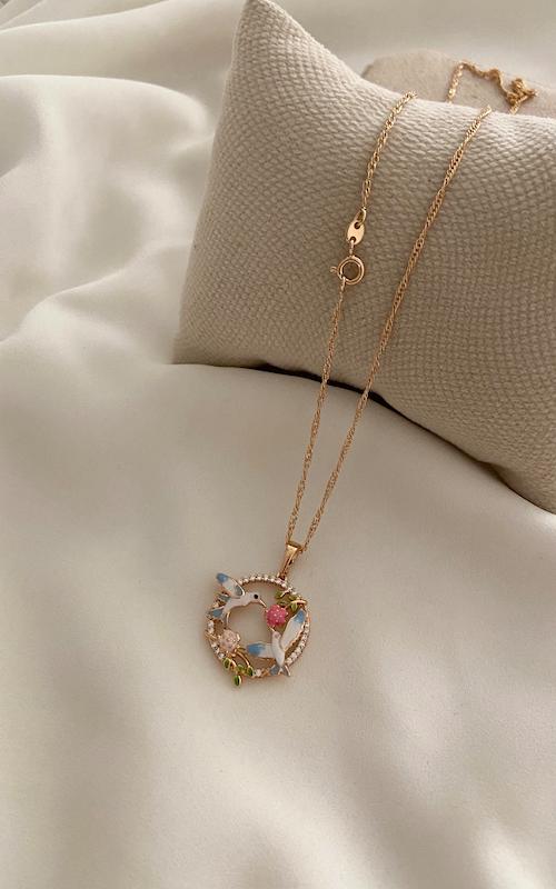 گردنبند پرنده و گل