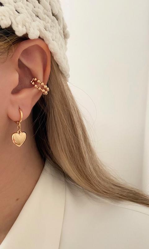 گوشواره قلب آینه ای ساده - Large