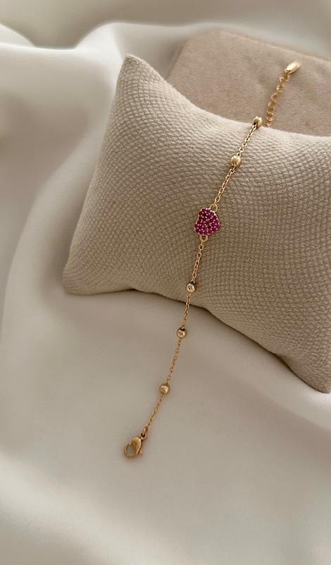دستبند قلب سرخابی