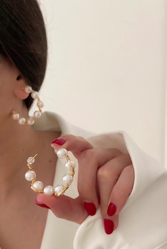 گوشواره مروارید پیچ و تاب
