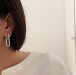 گوشواره  بیضی نگینی سیلور