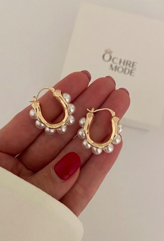 گوشواره مروارید حلقه ای