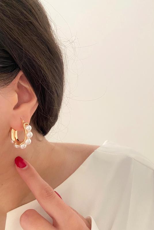 گوشواره مروارید حلقه ای