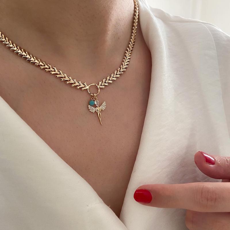 گردنبند‌ فرشته سنگ آبی
