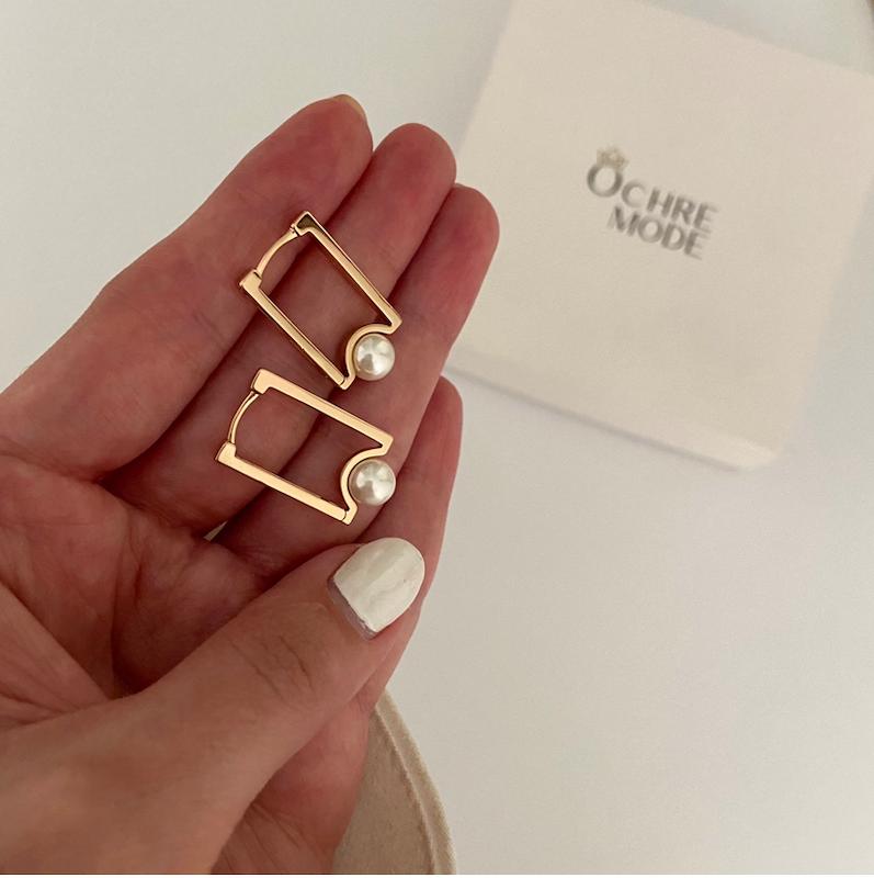 گوشواره مروارید مستطیلی