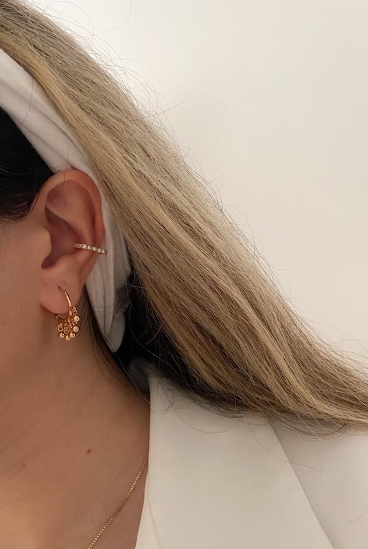 گوشواره آبشاری گوی و نگین رنگی