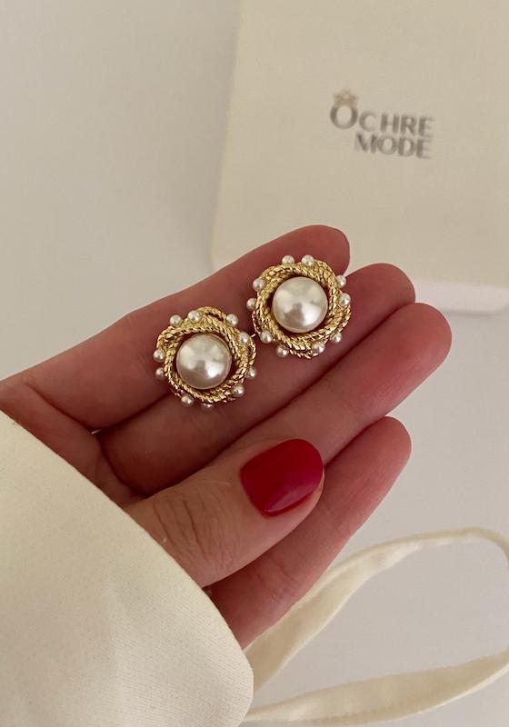 گوشواره پیچ و مروارید