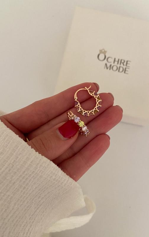 گوشواره حلقه ای رنگی