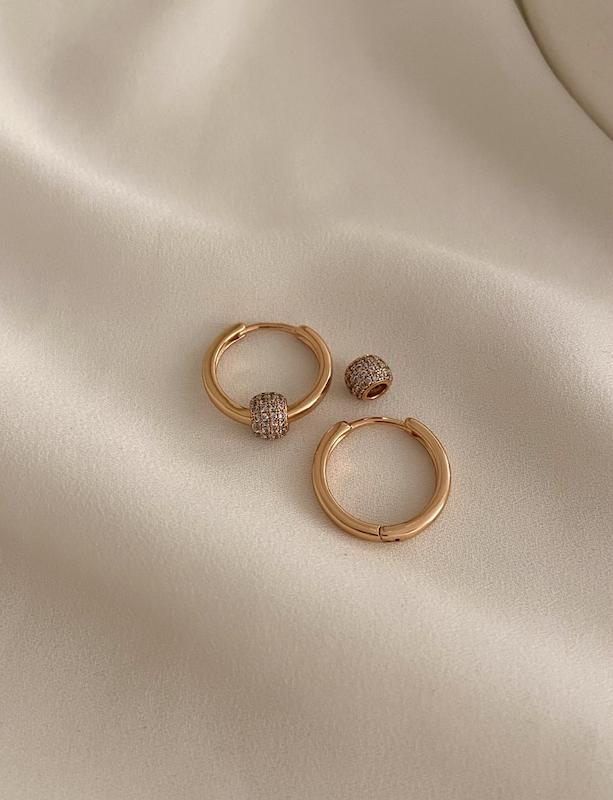 گوشواره حلقه ای گوی نگینی