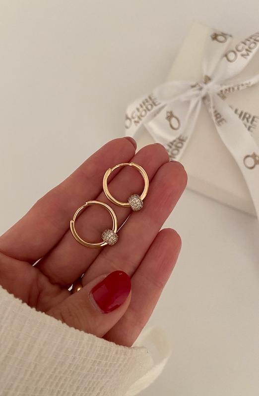 گوشواره حلقه ای گوی نگینی