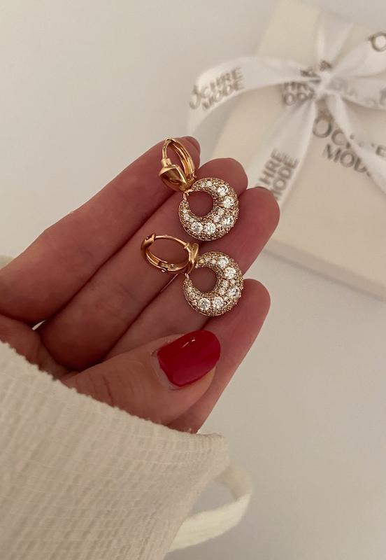 گوشواره دایره فول نگین