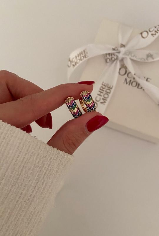 گوشواره حلقه ای رنگی