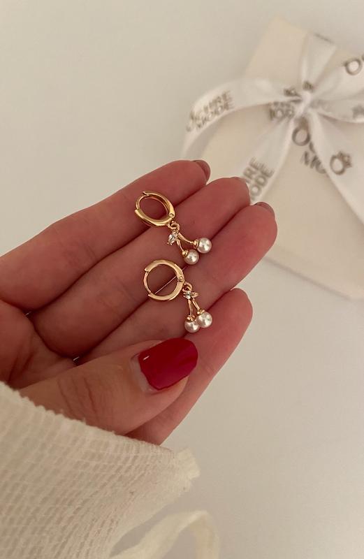 گوشواره گیلاس مرواریدی