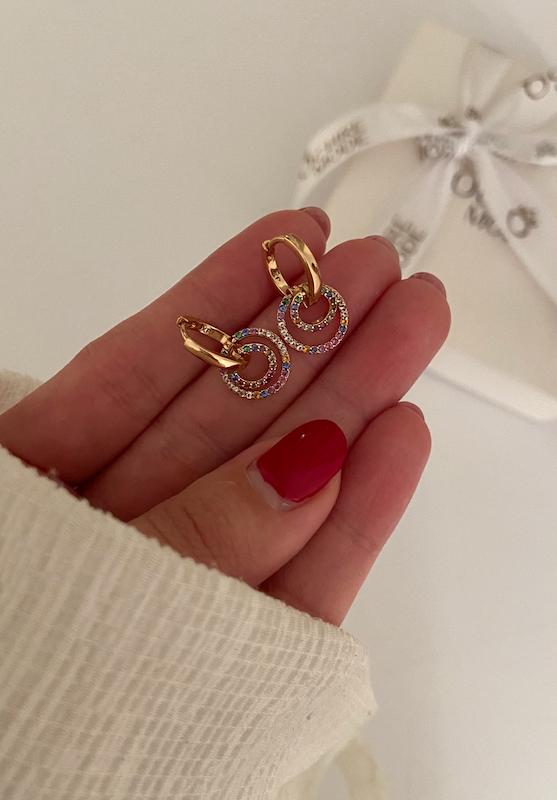 گوشواره دو دایره رنگی