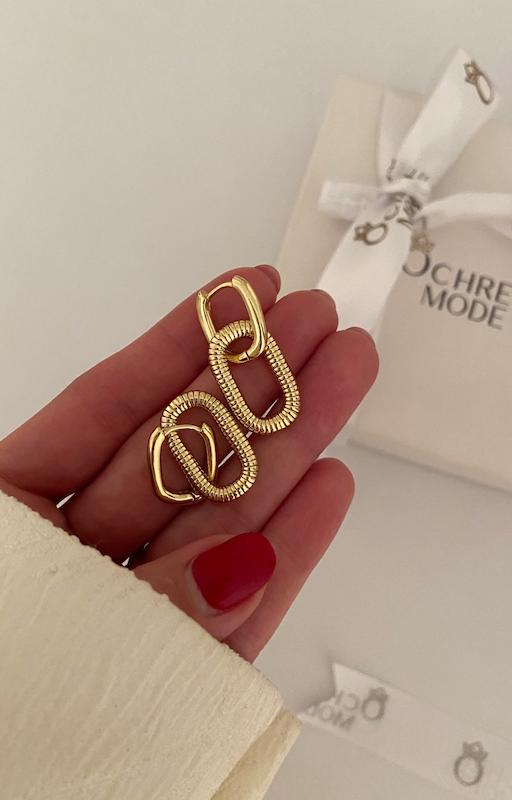 گوشواره بیضی طلایی ساده
