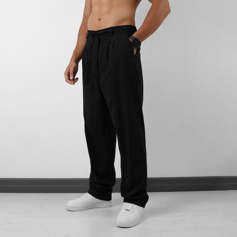 شلوار پارچه ای راسته بند دار کد 200150