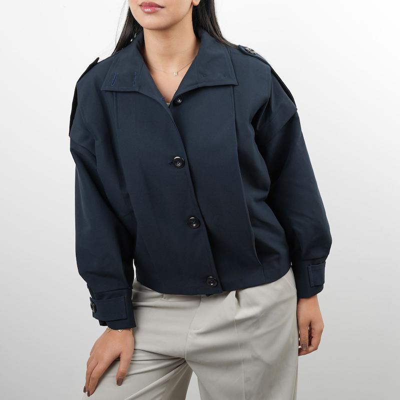 جکت زنانه آستین بلند باکسی کد 115