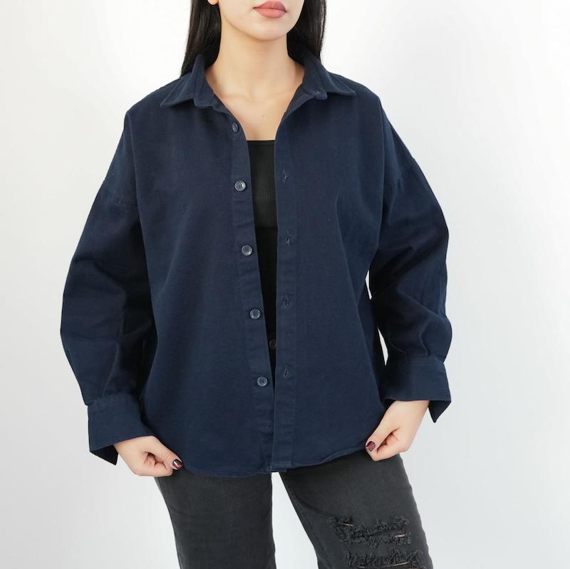 شومیز زنانه ساده کتان کد 119