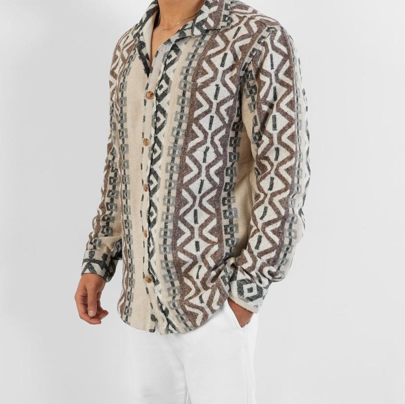 پیراهن مردانه استین بلند پشم کد 90009