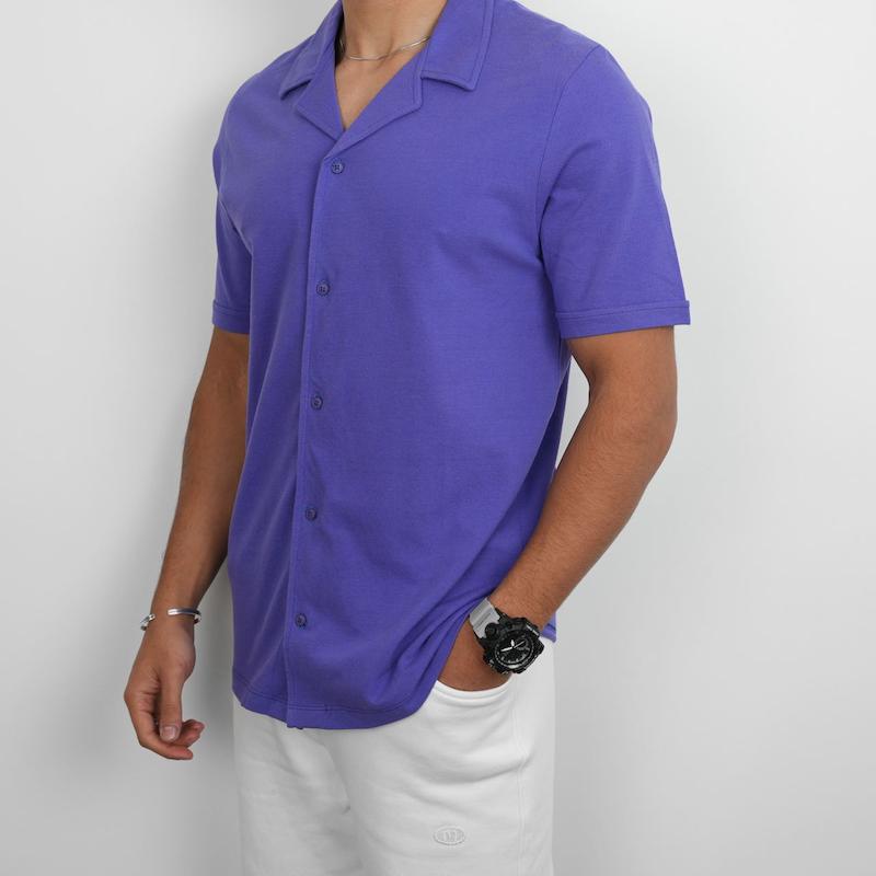 پیراهن مردانه استین کوتاه ساده کد 900035