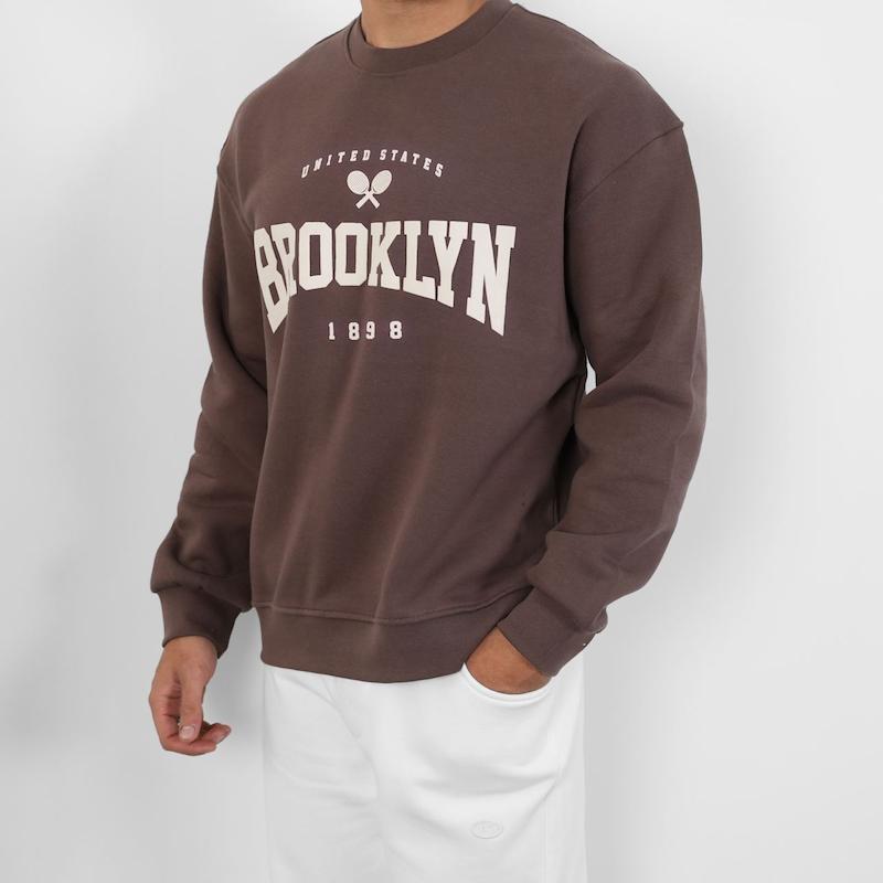 آستین بلند دورس اورسایز طرح دار کد 100570