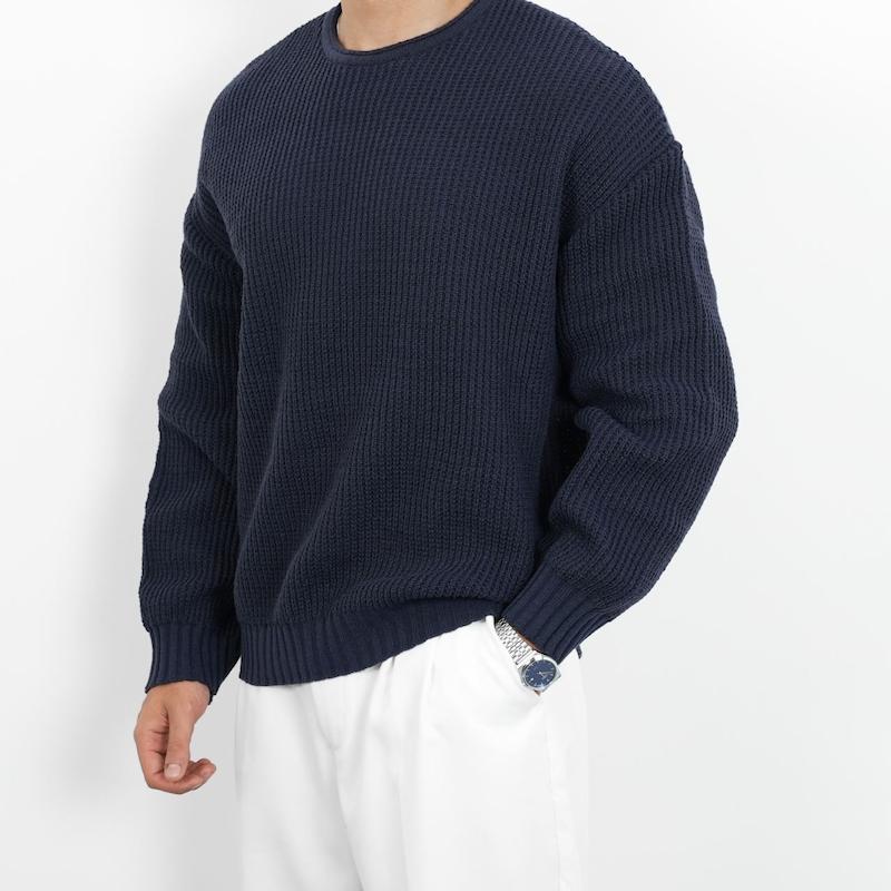 سوییتشرت مردانه بافت رگولار فیت ساده کد 100583