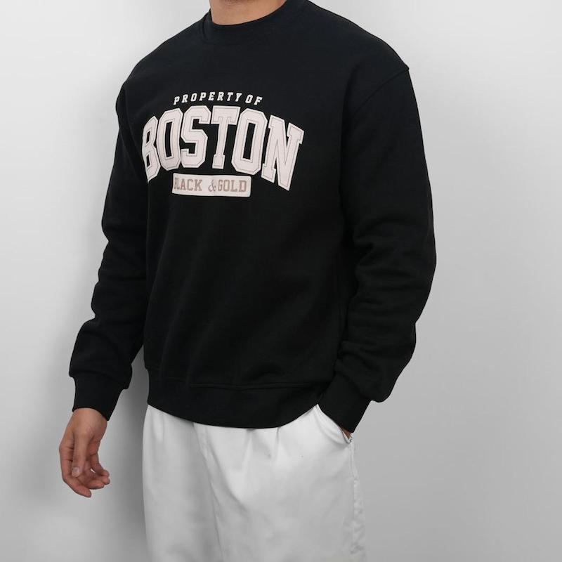 سوییت شرت مردانه دورس رگولار فیت چاپ دار کد 100607