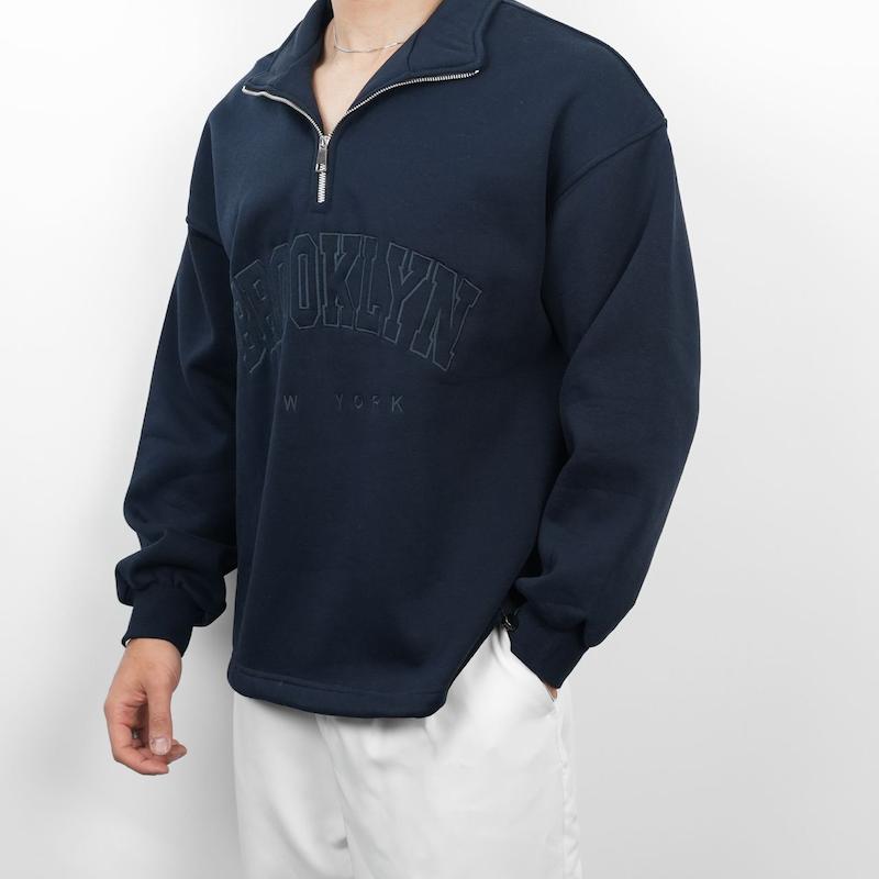 پولوشرت مردانه دورس رگولار فیت گلدوزی نیم زیپ کد 100610