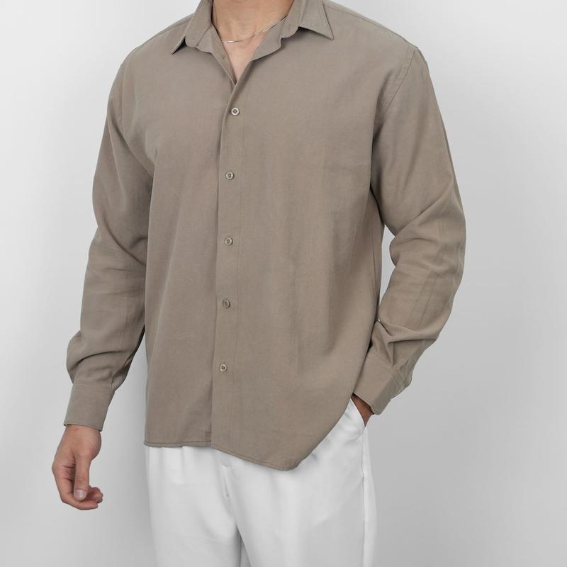 پیراهن مردانه سیسیل آستین بلند ساده کد 100613