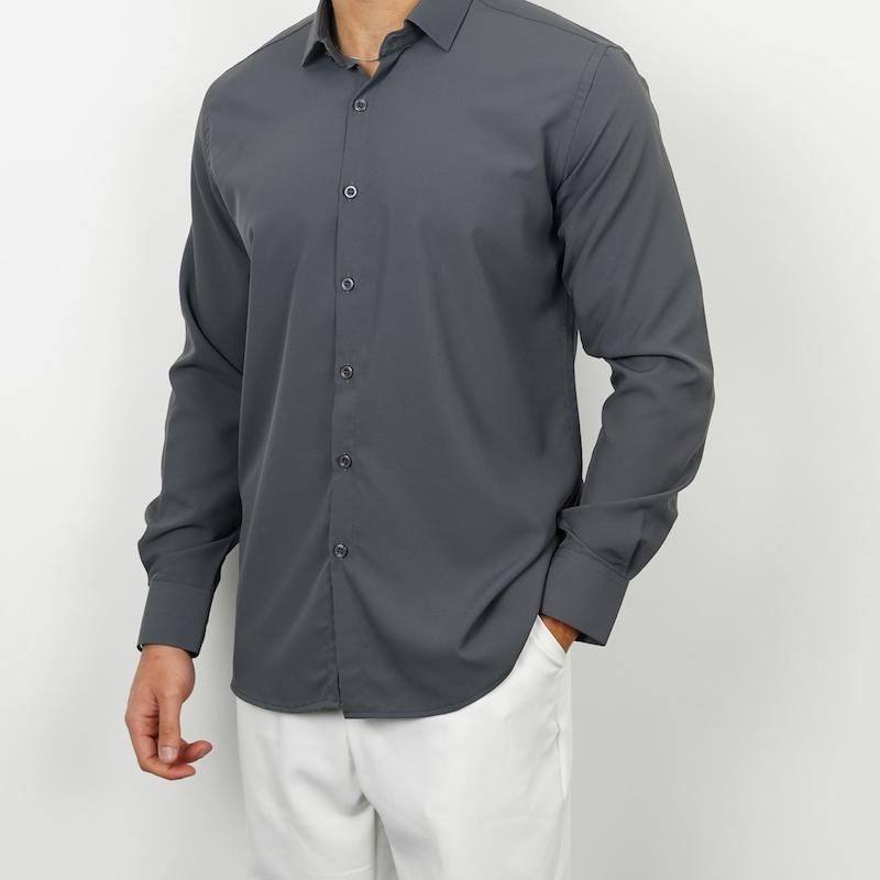 پیراهن مردانه دوشین استین بلند ساده کد 100614