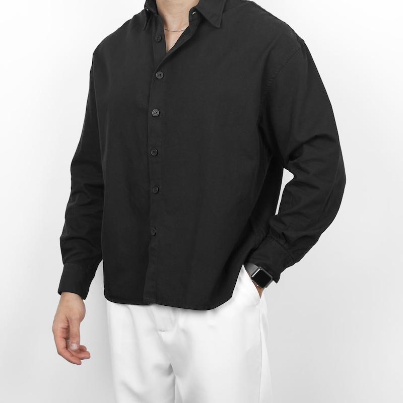 پیراهن مردانه کتان باکسی ساده کد 100617